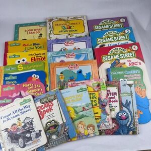 Sesame Street Lot of 20 Children Books PB HB Elmo Cookie Monster Big Bird